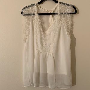 VICI White Lovestitch Lace Top